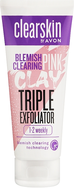 Скраб-пілінг для обличчя з рожевою глиною "Для проблемної шкіри" - Avon Cleaeskin Blemish Clearing Pink Clay Triple Exfoliator — фото N1