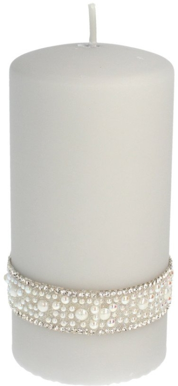 Декоративная свеча белая, 7х14см - Artman Crystal Opal — фото N1