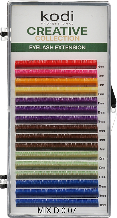 Накладные ресницы цветные Creative Collection D 0.07 (16 рядов: 10 мм) - Kodi Professional — фото N1