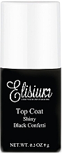 Парфумерія, косметика Топ для гель-лаку - Elisium Top Coat Shiny Black Confetti
