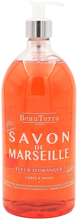 Марсельское жидкое мыло "Апельсиновый цвет" - BeauTerra — фото N2
