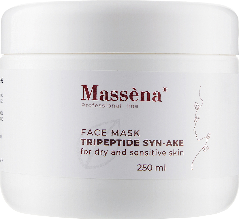 Маска для лица с трипептидом для сухой и чувствительной кожи - Massena Face Mask Steam Tripeptide Syn-Ake For Dry And Sensitive Skin