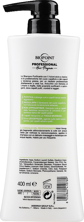 Шампунь для жирных волос - Biopoint Shampoo Purificante — фото N2