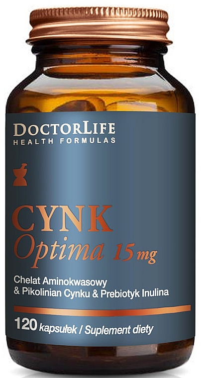 Диетическая добавка "Цинк Оптима", в капсулах - Doctor Life Cynk Optima 15mg — фото N1