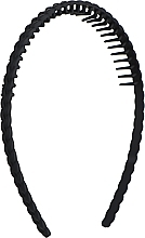 Обруч для волос пластиковый, "Косичка", Pf-288, черный - Puffic Fashion  — фото N1