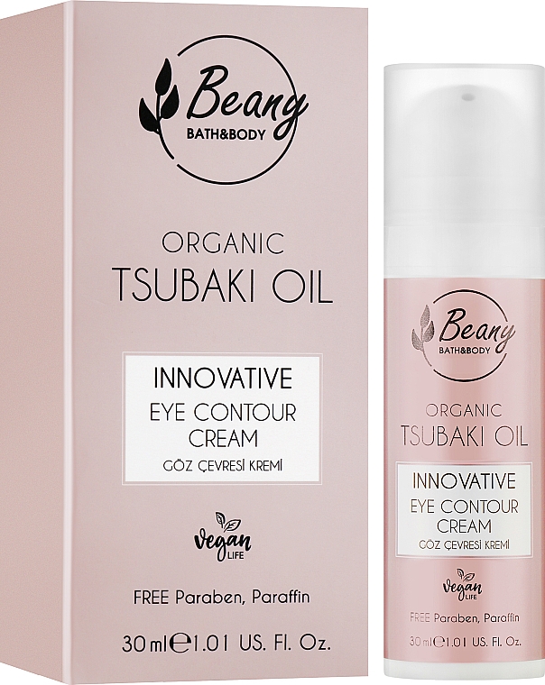 Органічний крем для шкіри навколо очей з олією камелії японської  - Beany Tsubaki Oil Innovative Eye Contour Cream — фото N2