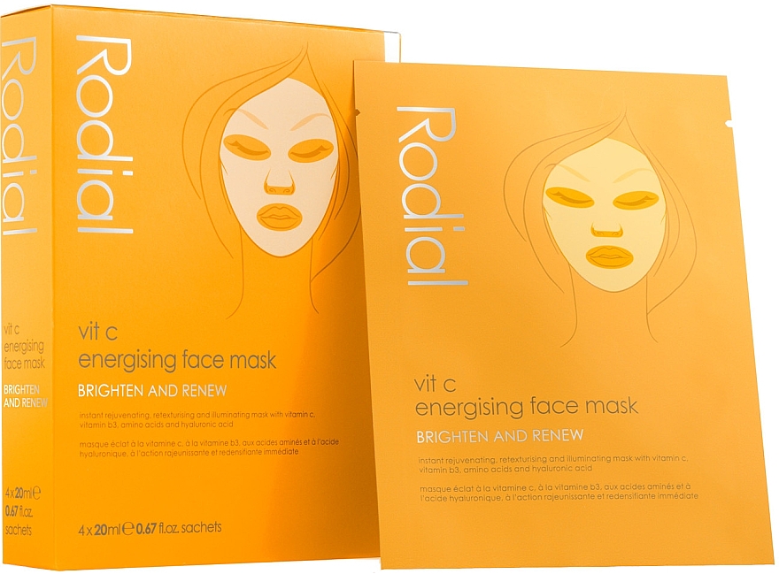 Маска для обличчя бадьорлива, з вітаміном С - Rodial Vit C Energizing Face Mask — фото N1