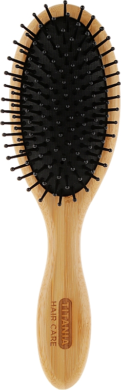 Щетка для волос массажная из бамбука, овальная, 21.5 см - TITANIA — фото N1