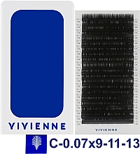 Накладні вії "Elite. Антиплавна лінія", чорні, 20 ліній (0,07, С, 9, 11, 13) - Vivienne — фото N1
