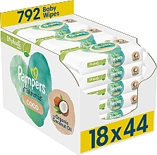 Детские влажные салфетки, 18x44 шт. - Pampers Harmonie Coco Baby Wipes — фото N3