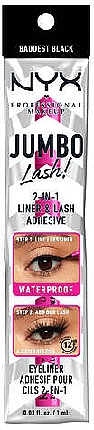 Підводка для очей і клей для вій 2 в 1 - NYX Professional Makeup Jumbo Lash! 2-in-1 Liner & Lash Adhesive — фото N4