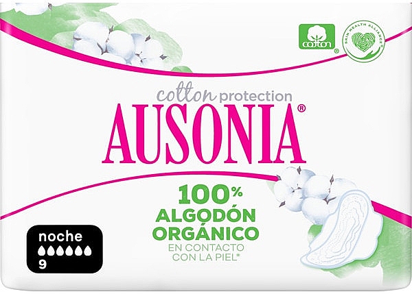 Гигиенические прокладки ночные, 9 шт - Ausonia Cotton Protection — фото N1