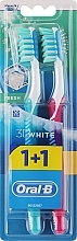 Набор зубных щеток, 40 средней жесткости, бирюзовая + розовая - Oral-B 3D White Fresh 40 Medium 1 + 1 — фото N1