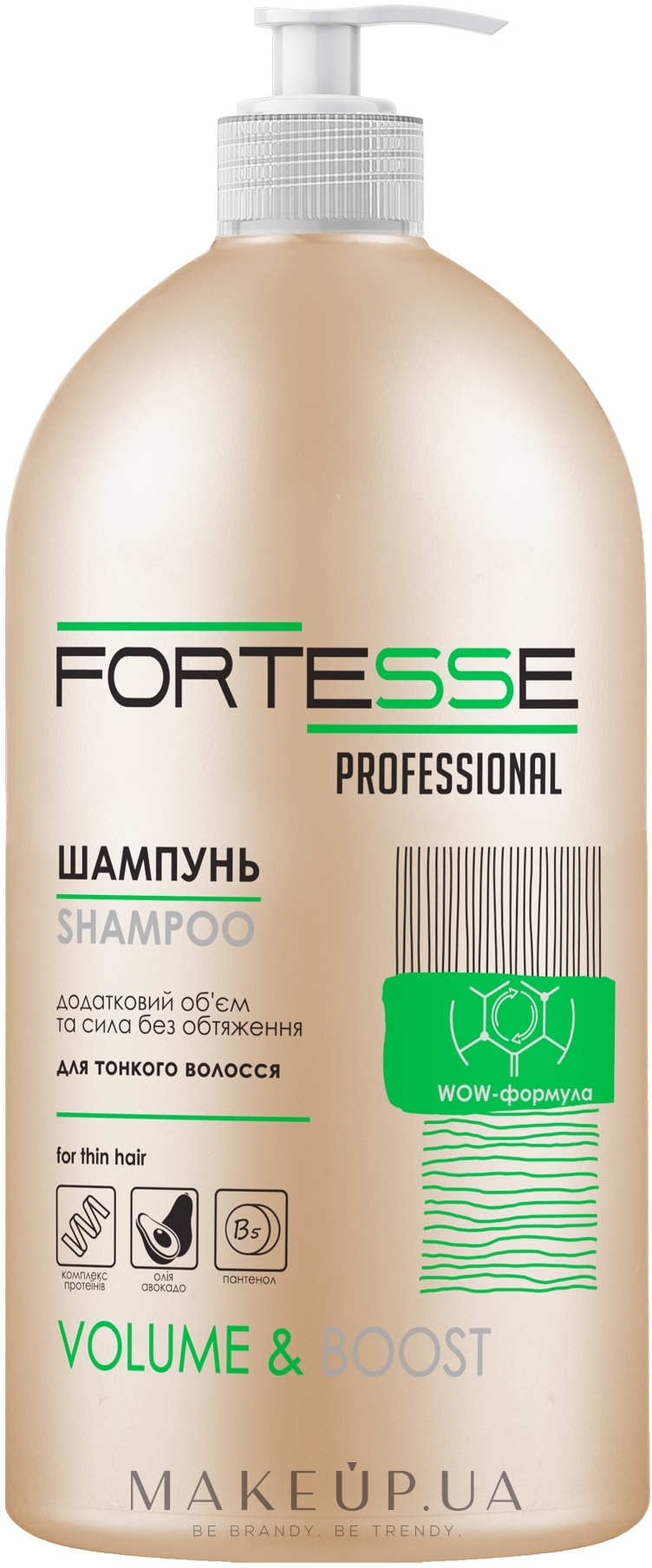 Шампунь для объема волос - Fortesse Professional Volume & Boost Shampoo For Thin Hair — фото 1000ml