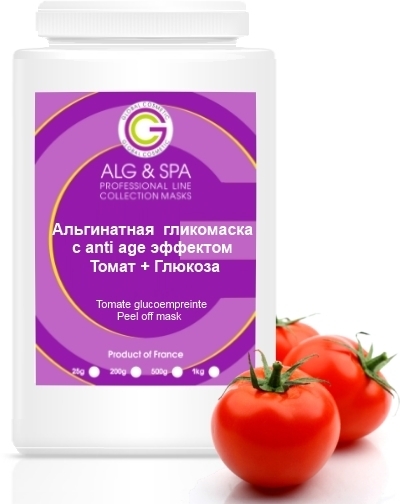 Альгинатная гликомаска с anti age эффектом Томат + Глюкоза - ALG & SPA Professional Line Collection Masks Peel off Mask Tomate Glucoempreinte — фото N1