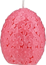 Парфумерія, косметика Декоративна свічка "Яйце з квітами" з ароматом просекко, помаранчева - KaWilamowski