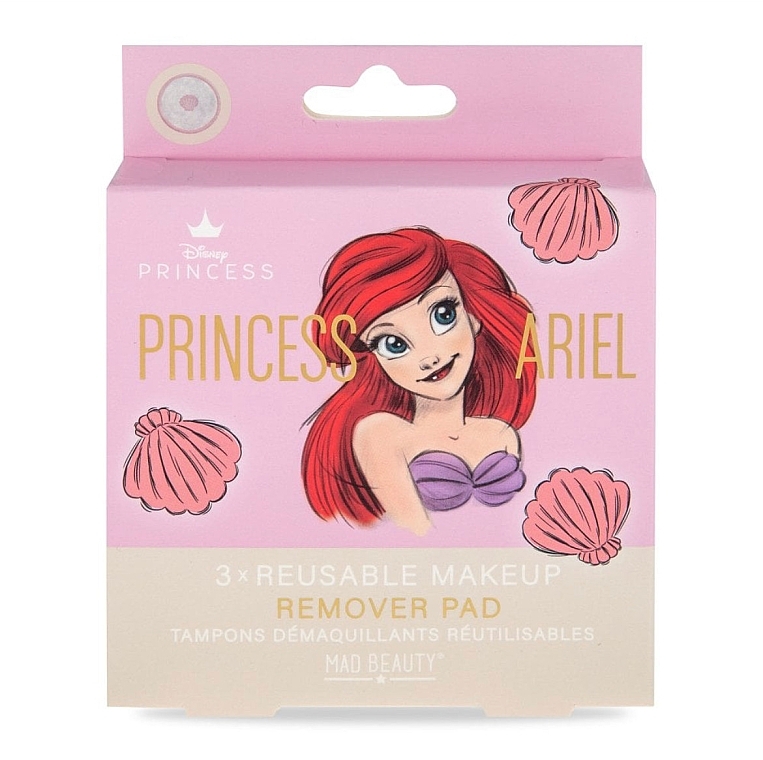 Очищающие многоразовые пэды для лица - Mad Beauty Disney Princess Remover Pad Ariel — фото N1