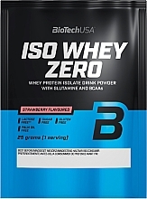 Безлактозний протеїн «Полуниця» - BioTech 100% Pure Whey Strawberry (саше) — фото N1