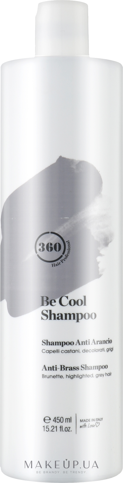 Шампунь для тонування темного, освітленого або сивого волосся - 360 Be Cool Anti-Brass Shampoo — фото 450ml