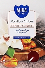 Парфумерія, косметика Набір чайних свічок "Амбра та ваніль" - Bispol Vanilla Amber Scented Candles