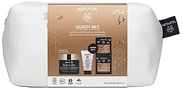Набор - Apivita Queen Bee Rich Texture (f/cr/50ml + clean/milk/50ml + f/mask/2x8ml + pouch) — фото N2