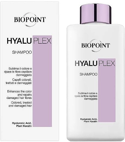 Шампунь для лікування та захисту пошкодженого волосся - Biopoint Hyaluplex Shampoo — фото N1