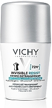 Шариковый дезодорант-антиперспирант 72 часа защиты от пота и запаха против желтых и белых пятен на одежде - Vichy Deo Invisible Resist 72H  — фото N1