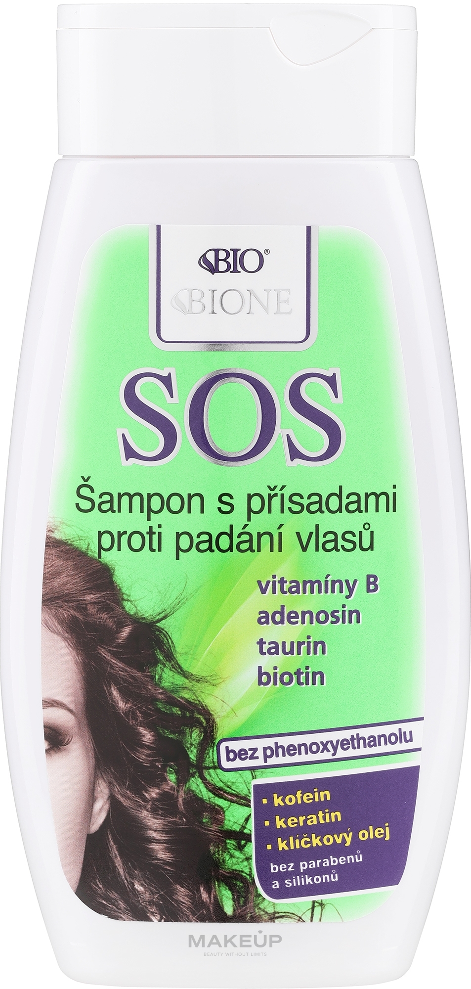 Шампунь против выпадения волос - Bione Cosmetics SOS Shampoo with Anti Hair Loss Ingredients — фото 260ml