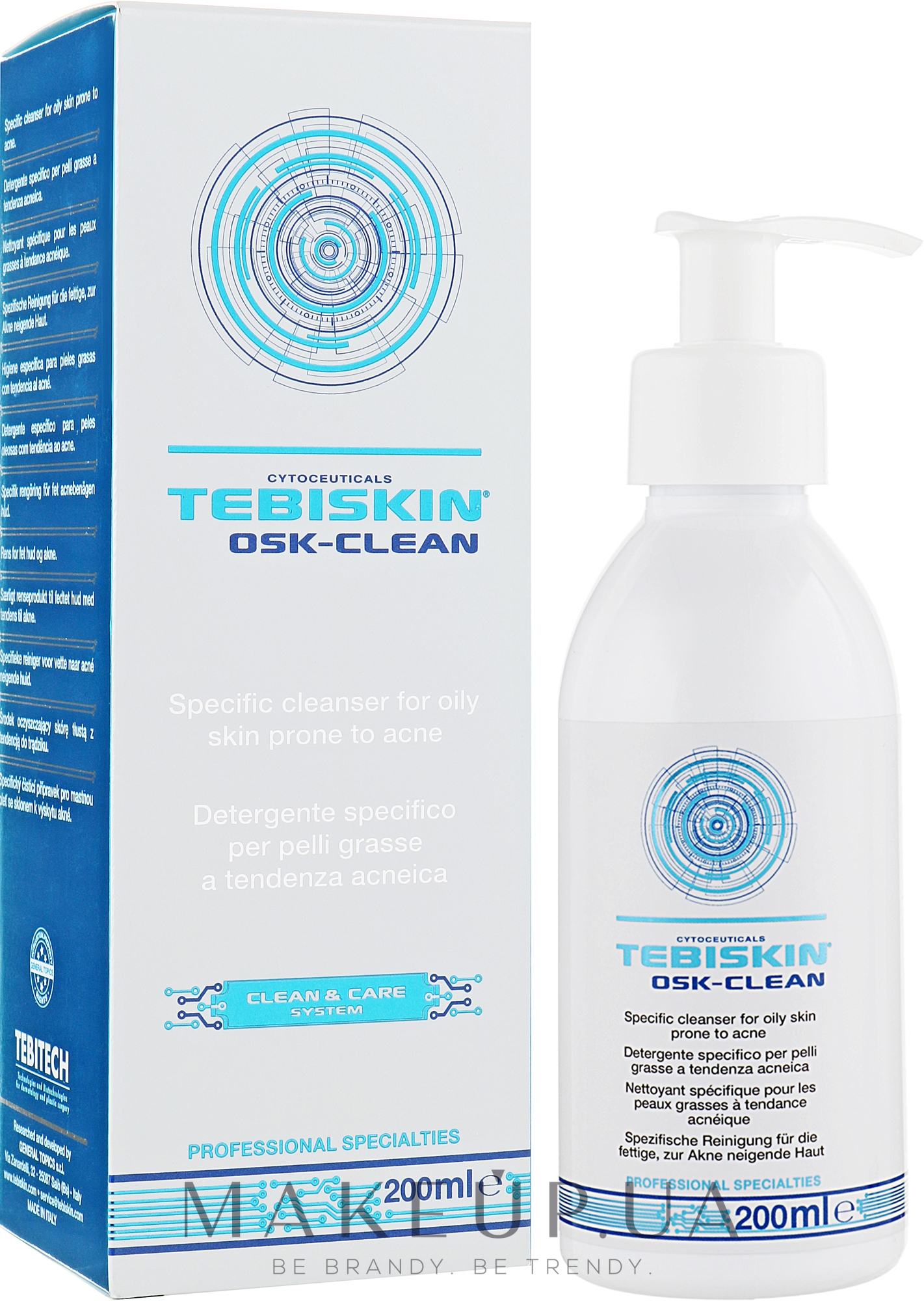 Очищувальний гель для жирної шкіри, схильної до акне - Tebiskin Osk-Clean Cleanser — фото 200ml