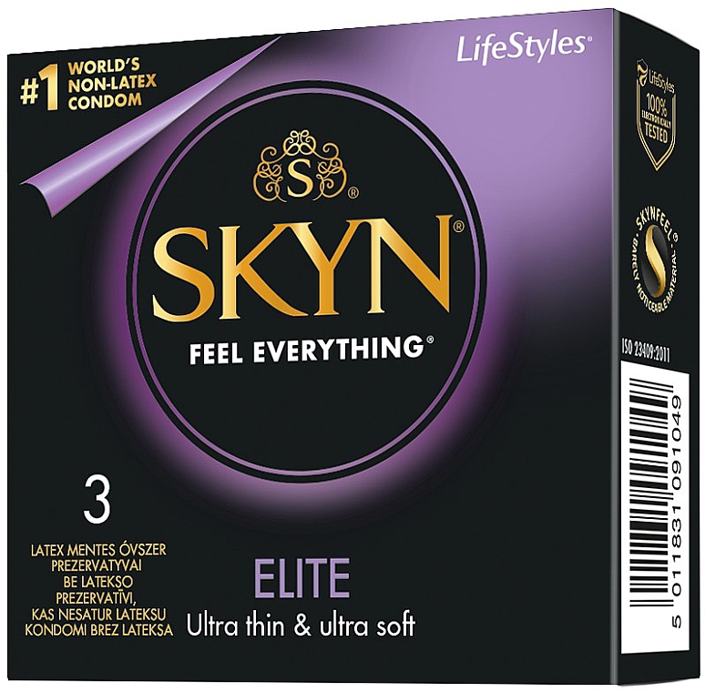 Презервативы безлатексные, 3 шт - LifeStyles Skyn Elite — фото N1