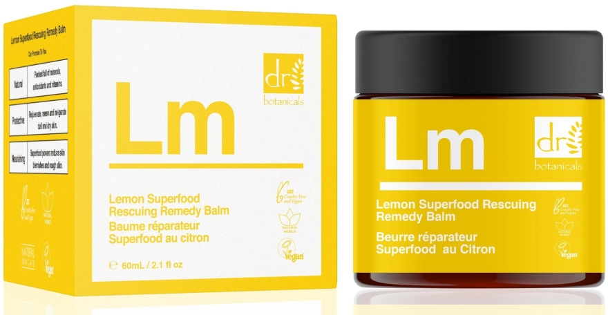 Бальзам для лица - Dr. Botanicals Lemon Superfood Rescuing Remedy Balm — фото N1