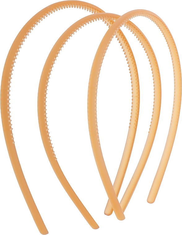 Обруч для волос пластмассовый "Basic", маленький, 3шт., молочно-коричневый - Titania — фото N1
