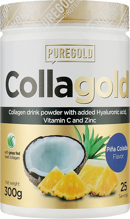 Колаген з гіалуроновою кислотою, вітаміном С і цинком, піна колада - PureGold CollaGold Pina Colada — фото N1