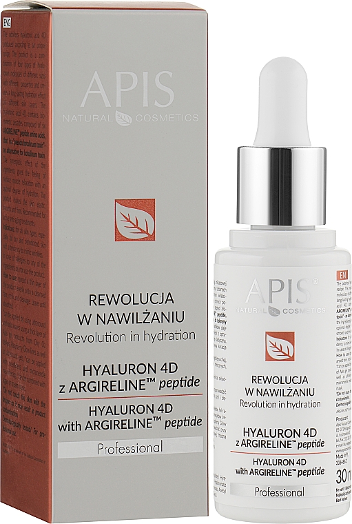 Сыворотка для лица с гиалуроновой кислотой и пептидом - APIS Professional Hyaluron 4D + Argireline Peptide — фото N2