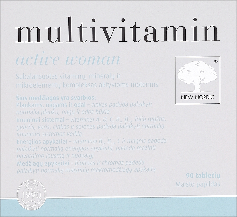 Мультивитамины для женщин - New Nordic Multivitamin Active Women — фото N1