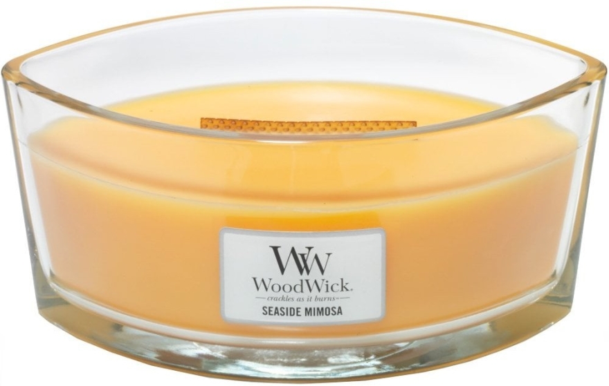 Ароматическая свеча в стакане - WoodWick Hearthwick Flame Ellipse Candle Seaside Mimosa — фото N1