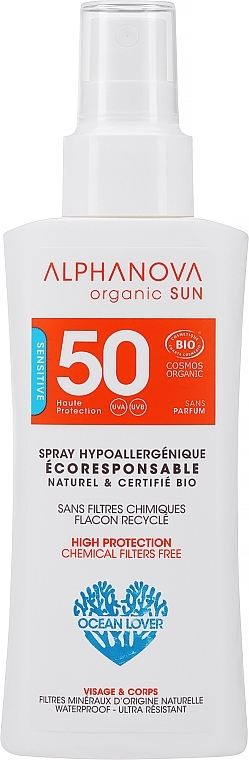 Солнцезащитный спрей - Alphanova Sun Spray SPF 50 Travel Size — фото N1