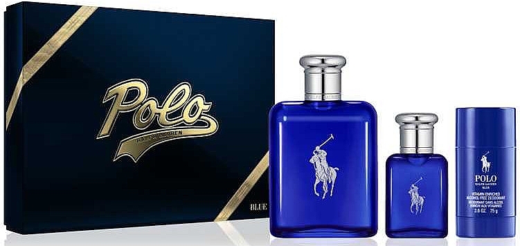 Ralph Lauren Polo Blue - Набор (edt/125ml + edt/40ml +deo/75g) — фото N1