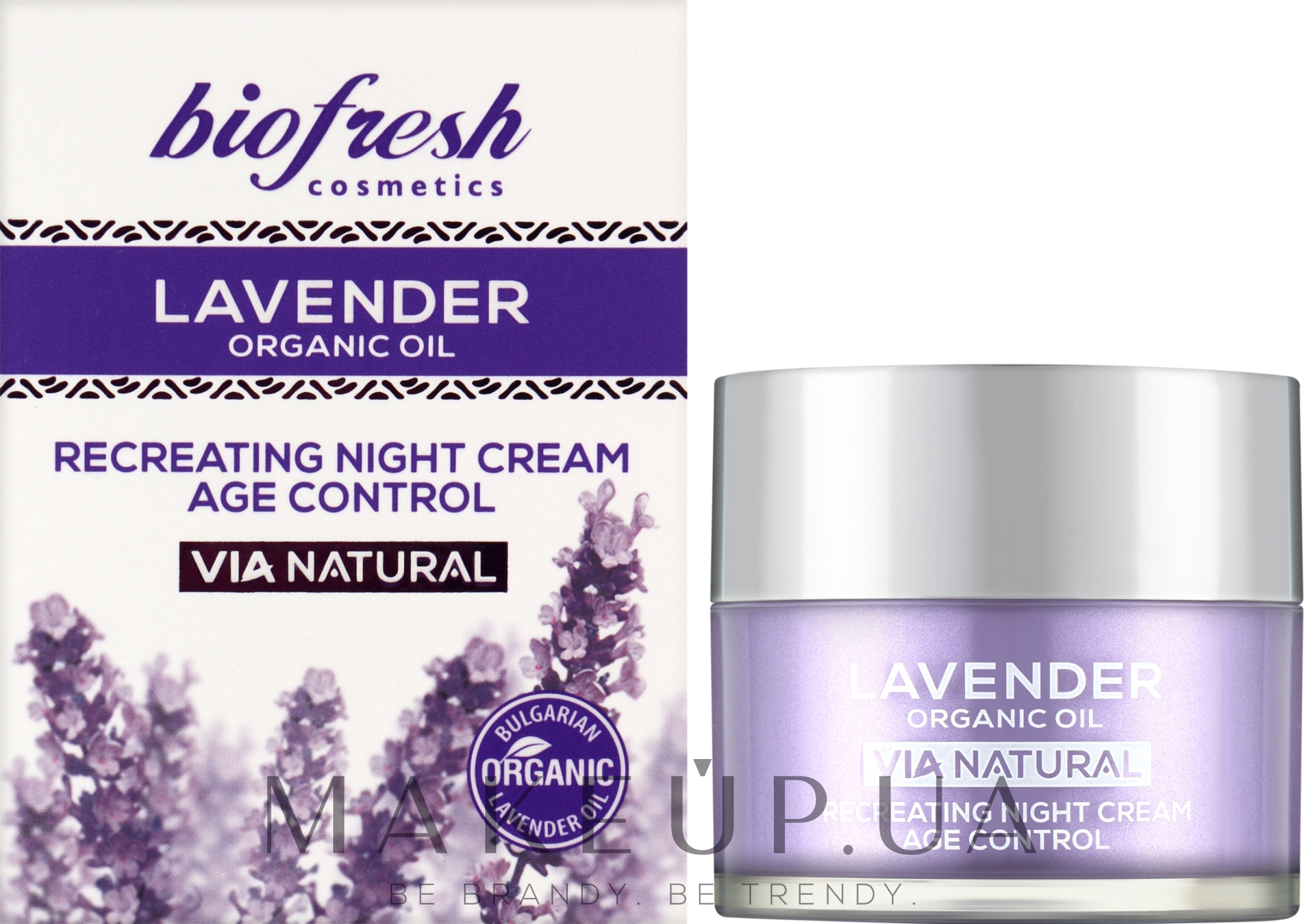 Восстанавливающий ночной крем для лица - BioFresh Via Natural Lavender Organic Oil Recreating Night Cream Age Control — фото 50ml