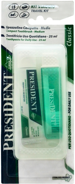 Дорожный набор "Travel Kit" - PresiDENT (toothbrush/1 шт. + toothpaste/25 ml) — фото N1