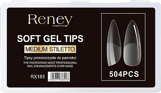 Типсы для ногтей, акриловые, прозрачные, 504 шт. - Reney Cosmetics RX-183 — фото N1