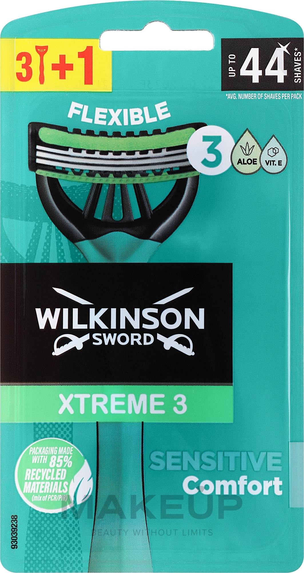 Одноразові станки, 3 + 1 шт. - Wilkinson Sword Xtreme3 Sensitive — фото 4шт