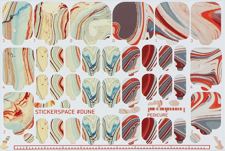 Дизайнерские наклейки для педикюра "Dune" - StickersSpace — фото N1