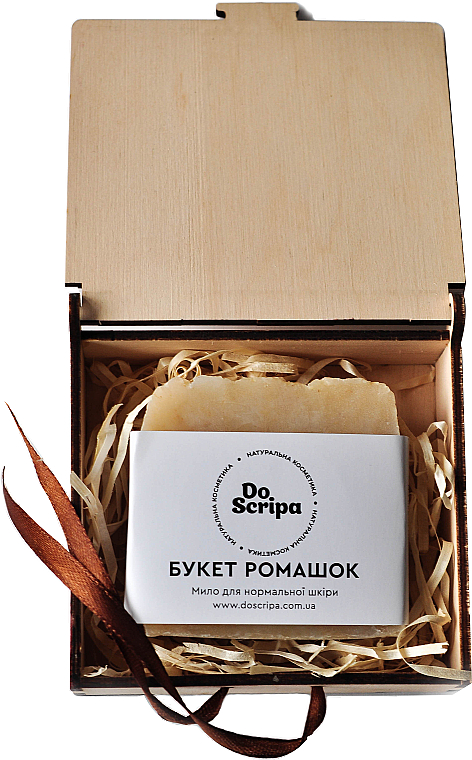 Мыло "Букет ромашек" в подарочной упаковке из дерева - Do Scripa — фото N2