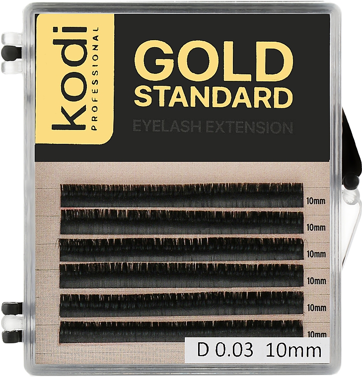 Накладные ресницы Gold Standart D 0.03 (6 рядов: 10 mm) - Kodi Professional — фото N1