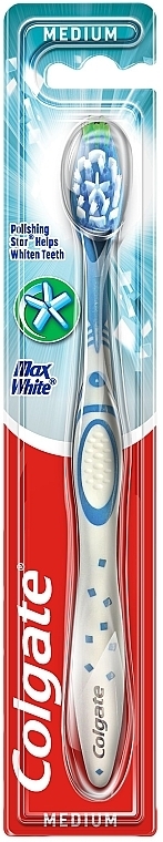 Зубная щетка "Отбеливающая" с полировочной звездочкой, мягкая, розовая - Colgate Max White — фото N1