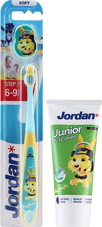 Набір 6-12 років, зайчик - Jordan Junior (toothpaste/50ml + toothbrush/1pc) — фото N1