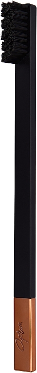 Зубная щетка средней жесткости, черная матовая с медным матовым колпачком - Apriori Copper Noir — фото N1