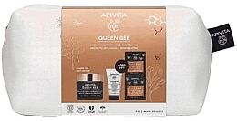 Набор - Apivita Queen Bee Light Texture (f/cr/50ml + clean/milk/50ml + f/mask/2x8ml + pouch) — фото N2
