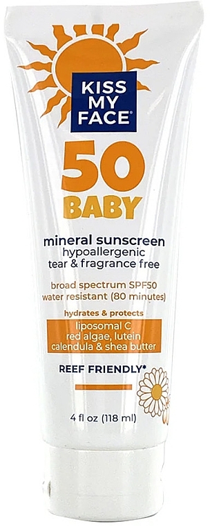 Детский минеральный солнцезащитный крем - Kiss My Face Baby SPF 50 Mineral Sunscreen — фото N1